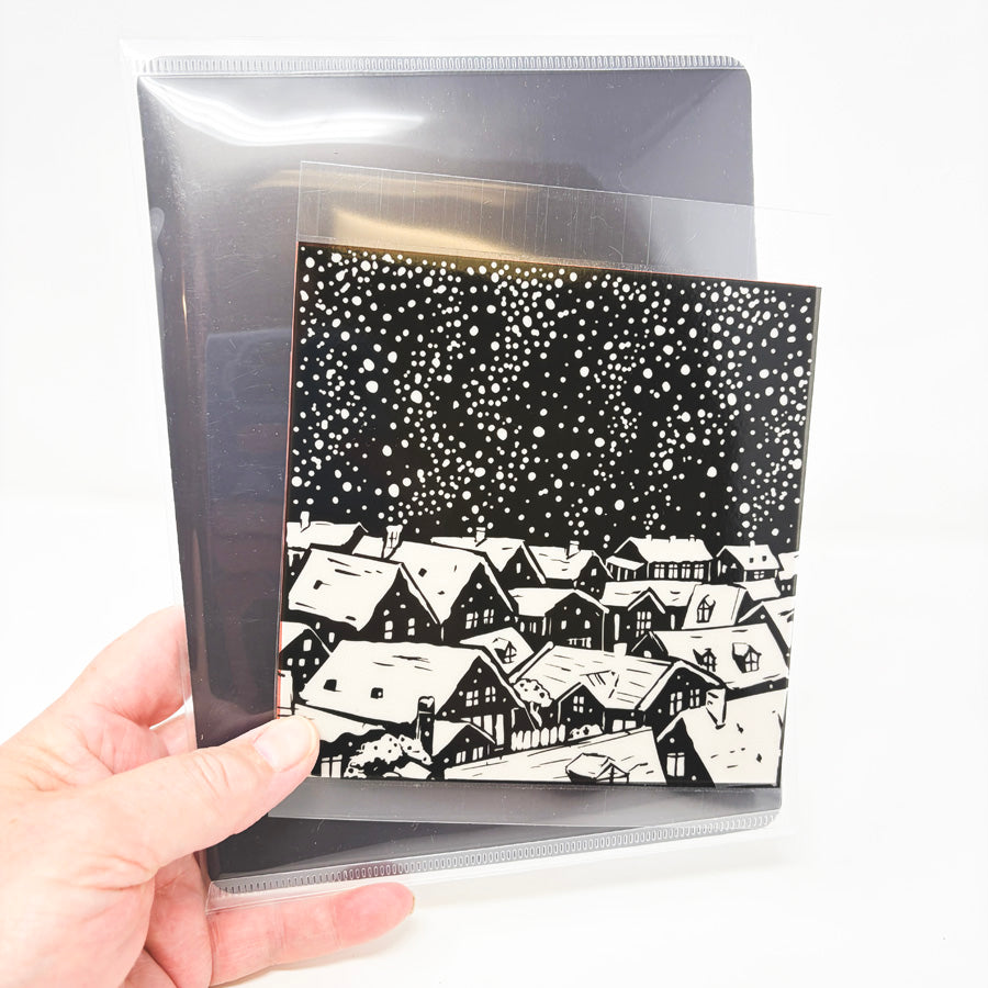Hero Arts "Snowy Rooftops" Bold Print Cling Stamp