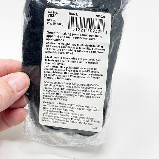 Clover Wool Roving - Black