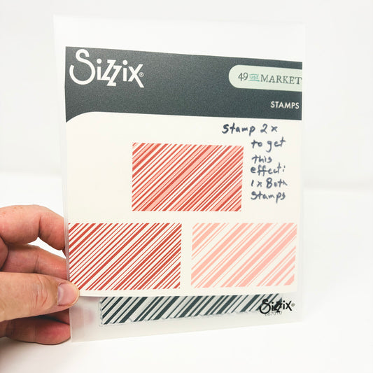 Sizzix/49 and Market "Candy Stripes" Clear Stamp Set