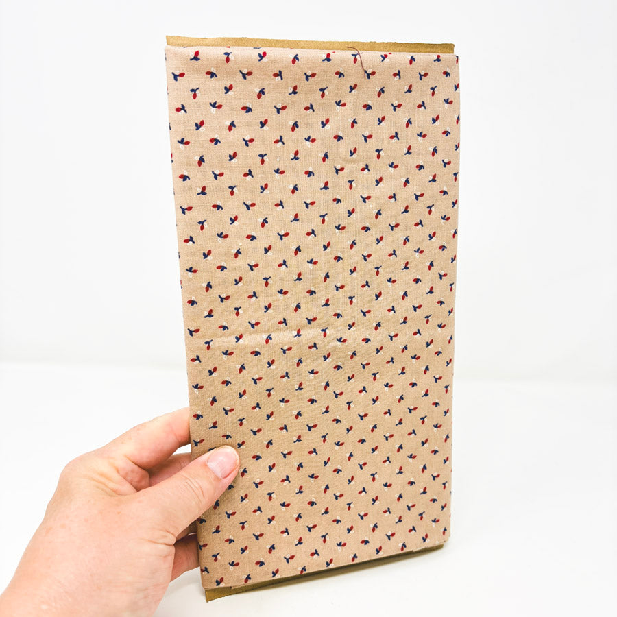Appx 1 yd - Small Stems on Tan Fabric