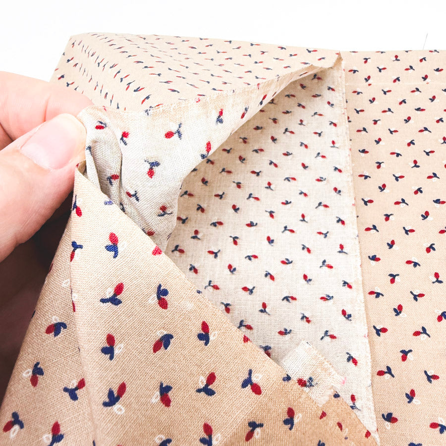 Appx 1 yd - Small Stems on Tan Fabric