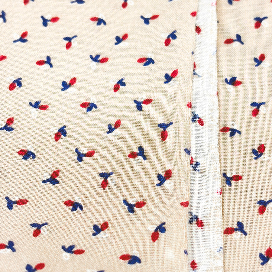 Appx 1 yd - Small Stems on Tan Fabric