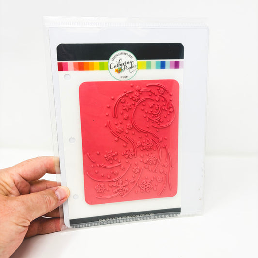 Catherine Pooler "Swirling Snow" Cling Background Stamp