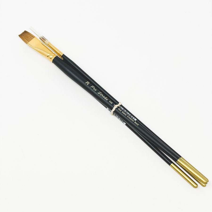 Four Creative Mark Pro Stroke Flat Red Sable Paintbrushes