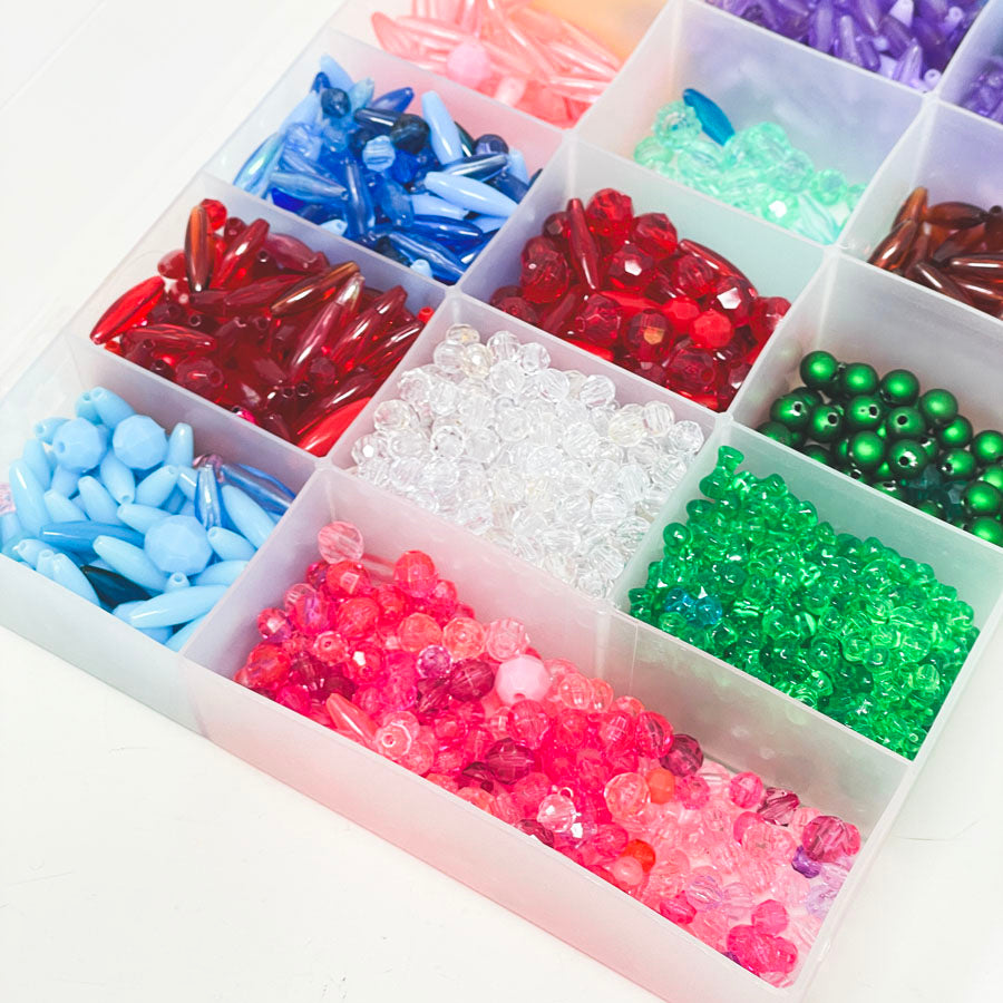 Box of Mixed Plastic Beads