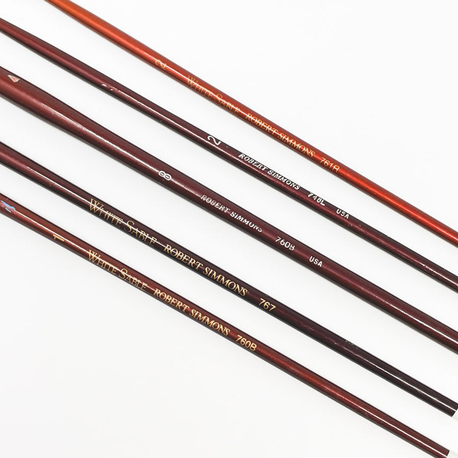 Bundle of Five Asst Red Handled Simmons Paintbrushes