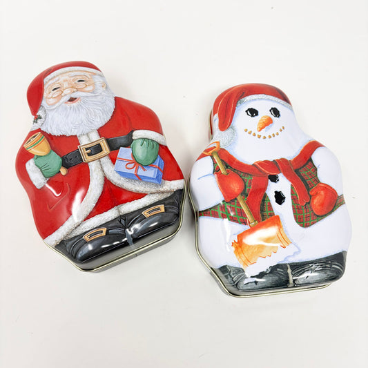 Jolly Santa or Snowman – The Stitchworks Tin Collectible Cross Stitch Kit