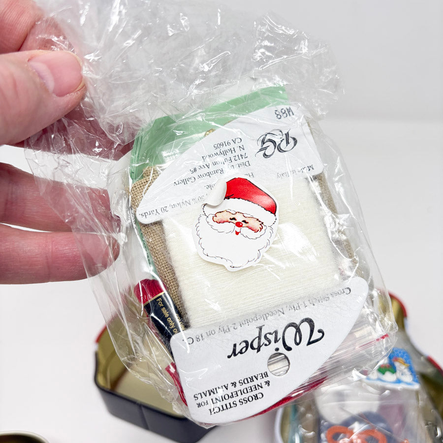 Jolly Santa or Snowman – The Stitchworks Tin Collectible Cross Stitch Kit