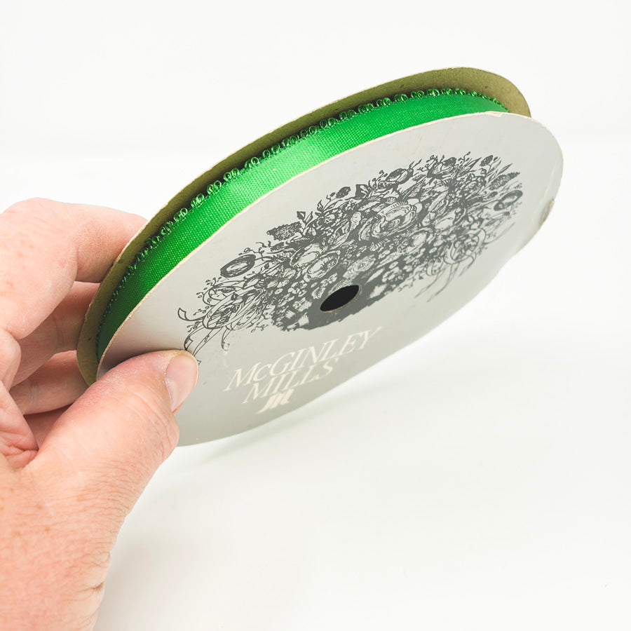 Kelly Green Picot Edge Poly Ribbon