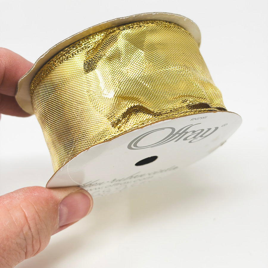 Offray Gold Weave Ribbon Roll