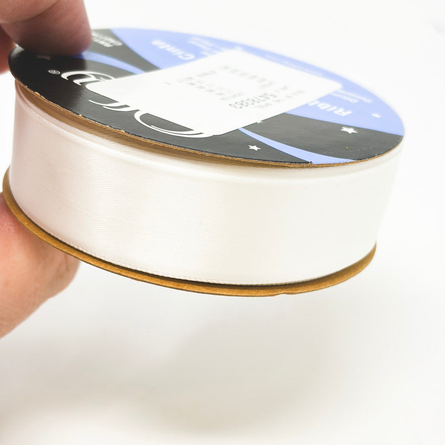7/8" Offray White Poly Ribbon Roll