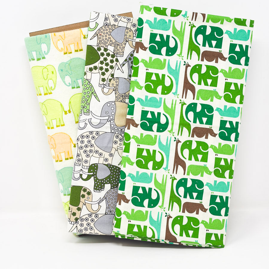 Appx 1 yd Each - Elephant Fabrics (1)