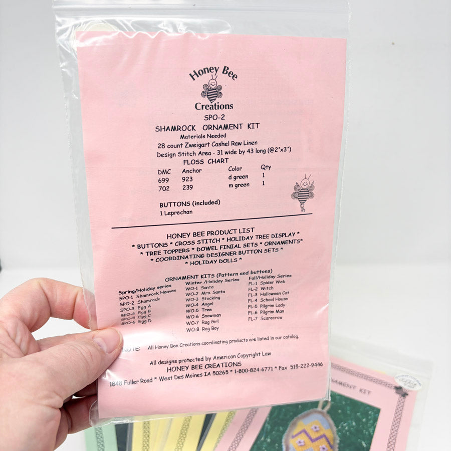 Honey Bee Products Cross Stitch Ornament Patterns with Charm
