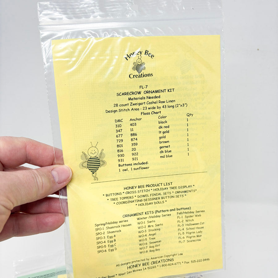 Honey Bee Products Cross Stitch Ornament Patterns with Charm