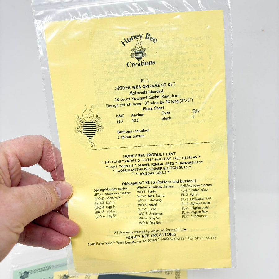 Honey Bee Products Cross Stitch Ornament Patterns with Charm