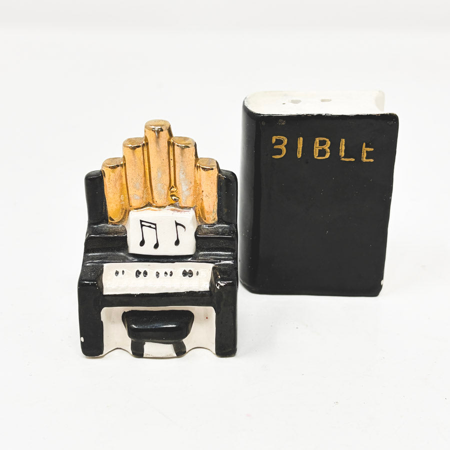 Pipe Organ and Bible Salt & Pepper Shaker Set