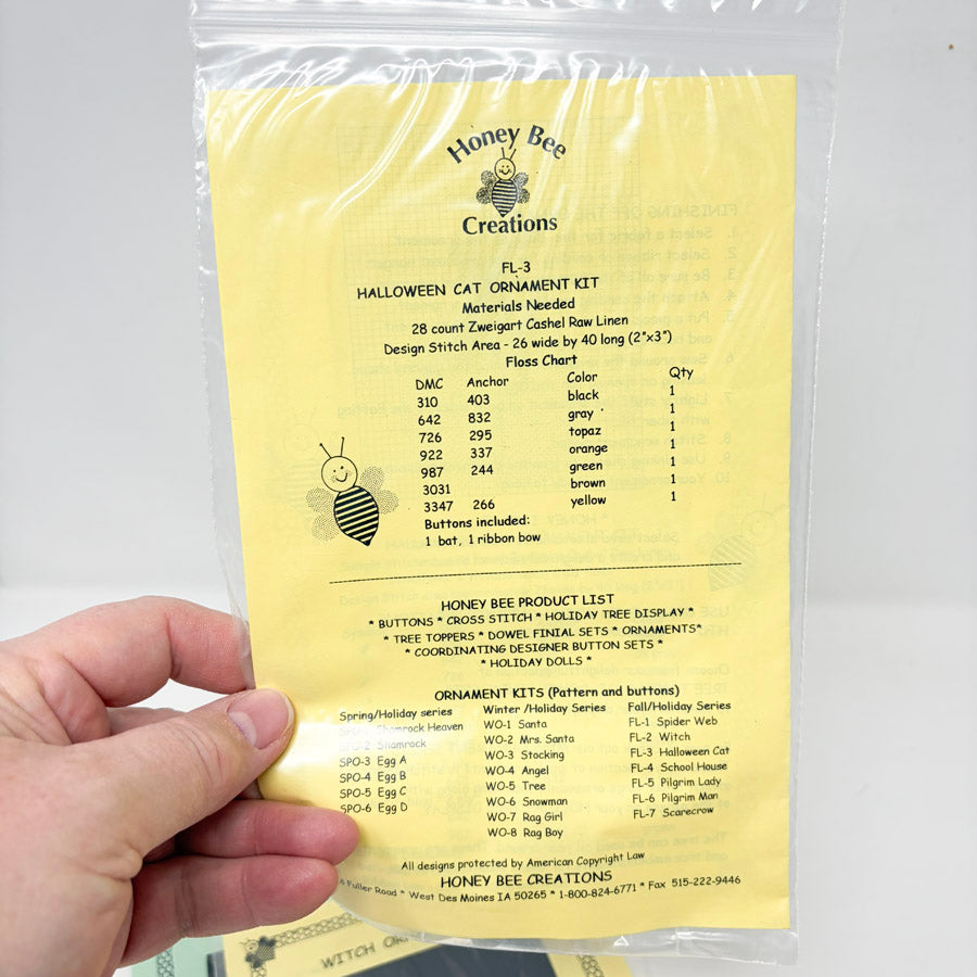 Honey Bee Products Cross Stitch Ornament Patterns with Charm