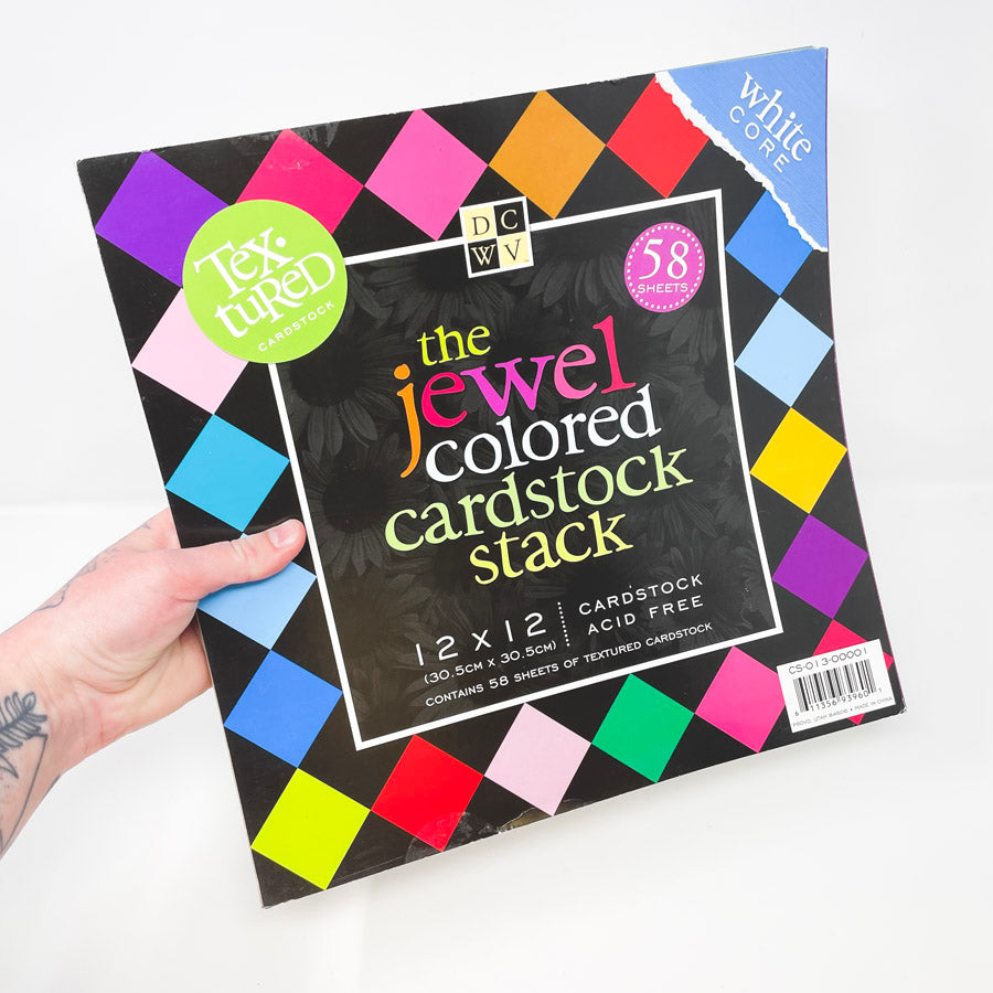 Jewel Colored Textured Cardstock Stack 12 x 12