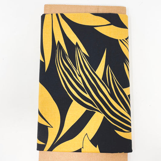 1 yd - Yellow and Black Large Print Fabric