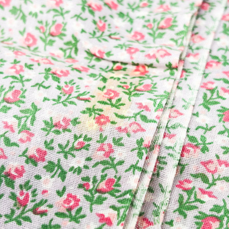 Appx 1 yd (Spots) - Light Pink Floral Cotton Fabric