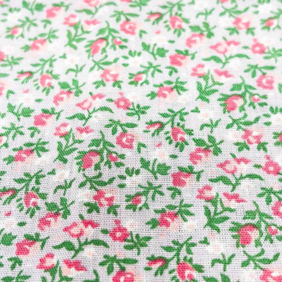 Appx 1 yd (Spots) - Light Pink Floral Cotton Fabric