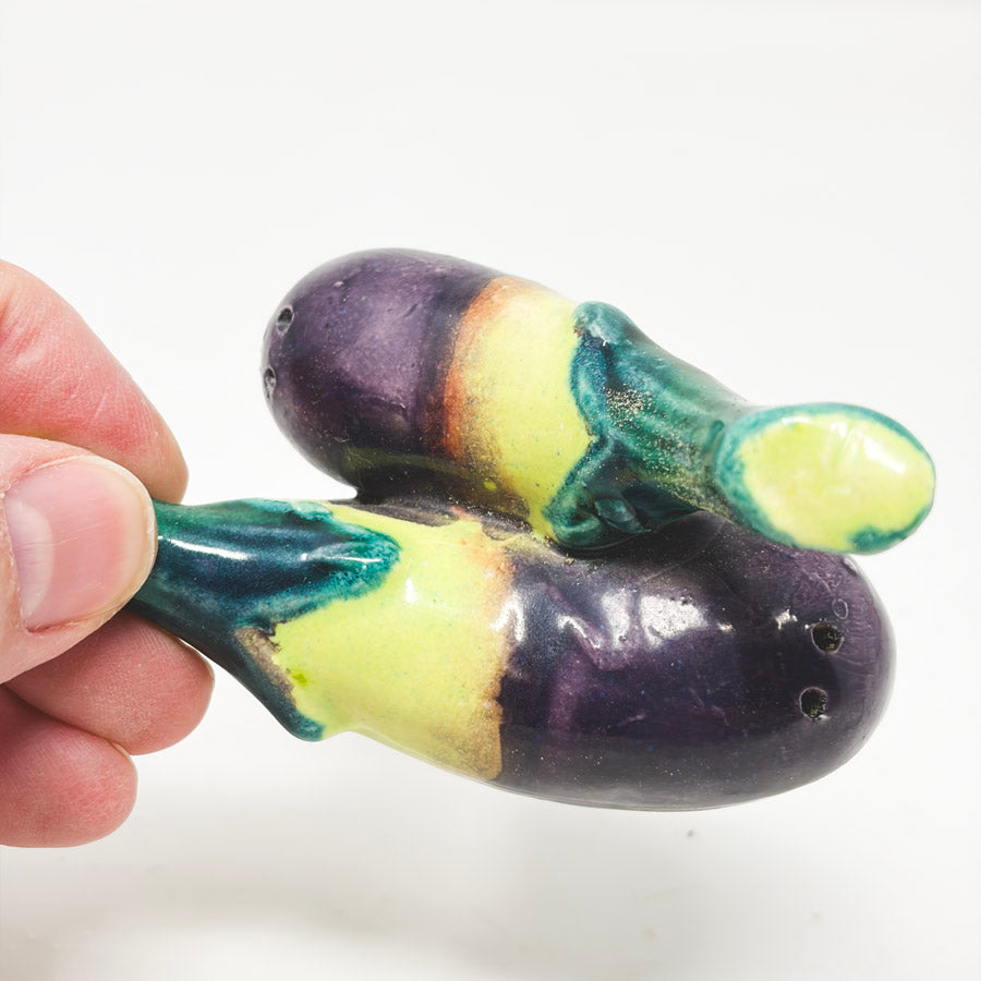 Vintage Eggplant Salt & Pepper Shaker Set