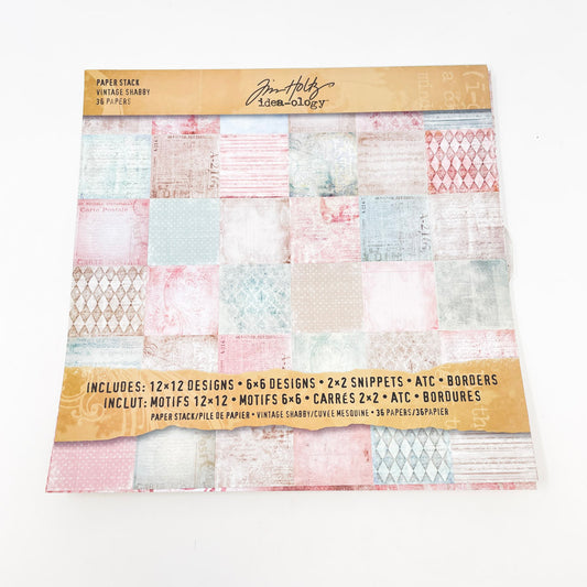 Tim Holtz Idea-ology Vintage Shabby 12 x 12 Scrapbook Pad