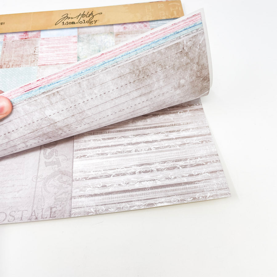 Tim Holtz Idea-ology Vintage Shabby 12 x 12 Scrapbook Pad