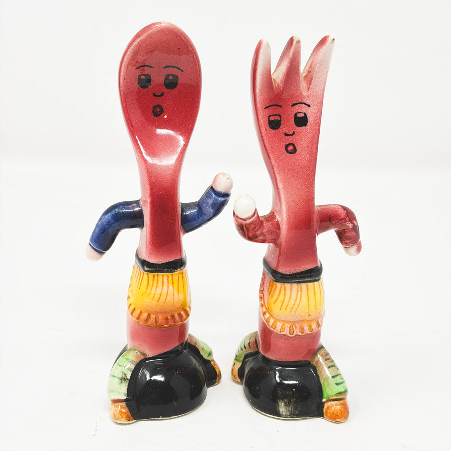 Vintage Spoon and Fork Salt & Pepper Shaker Set