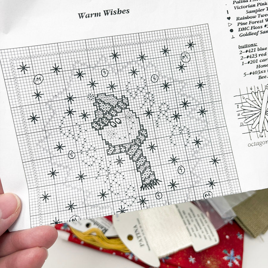 Warm Wishes - Snowman Cross Stitch Kit with Fabric