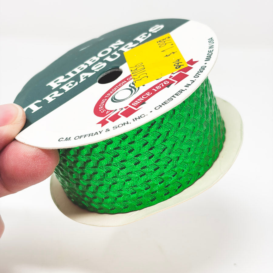 Shiny Green Chevron Ribbon Spool