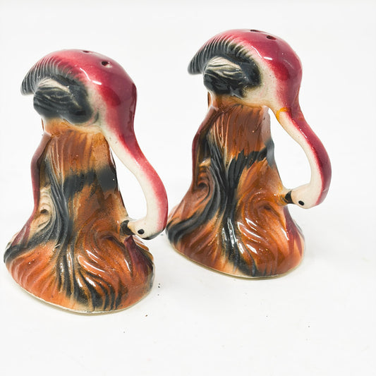 Vintage Hooked Neck Flamingo Salt & Pepper Shaker Set
