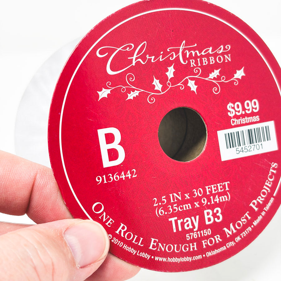 Silver Sparkle Holiday Ribbon Spool