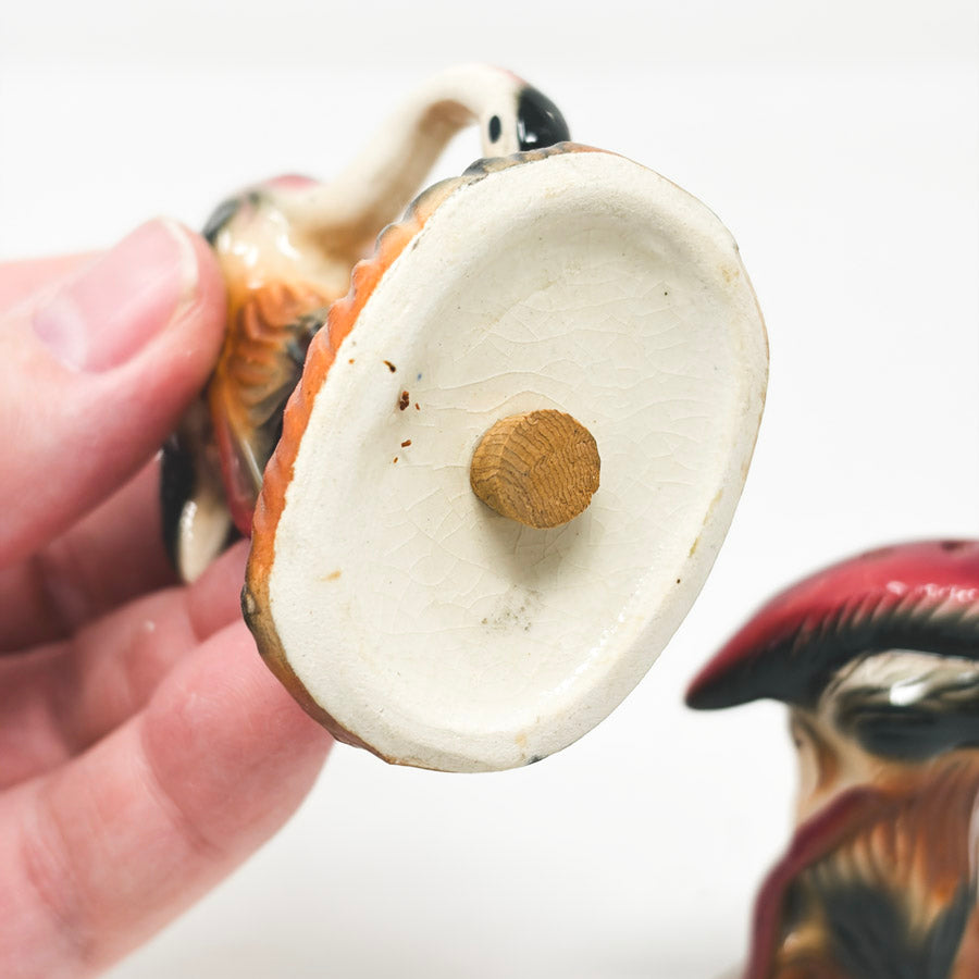 Vintage Hooked Neck Flamingo Salt & Pepper Shaker Set