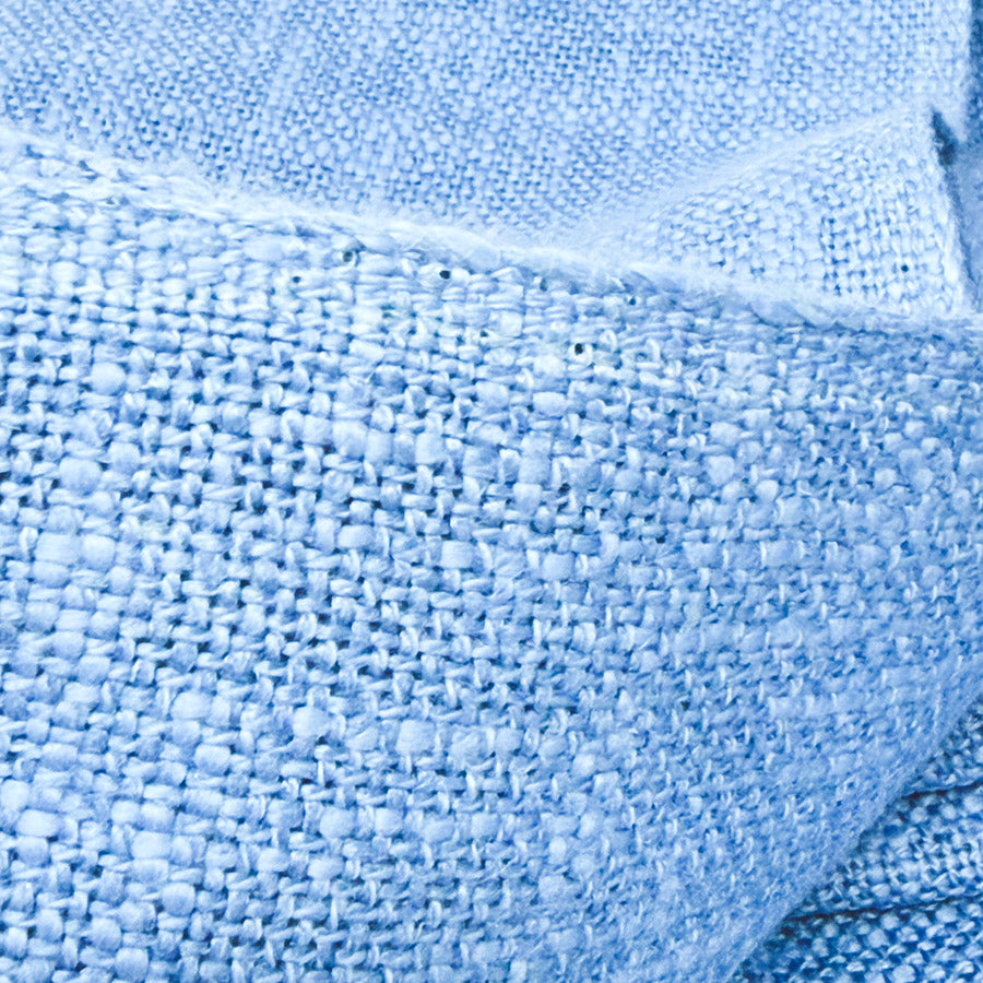 Appx 3 Yds Blue Open Weave Natural Fiber Fabric