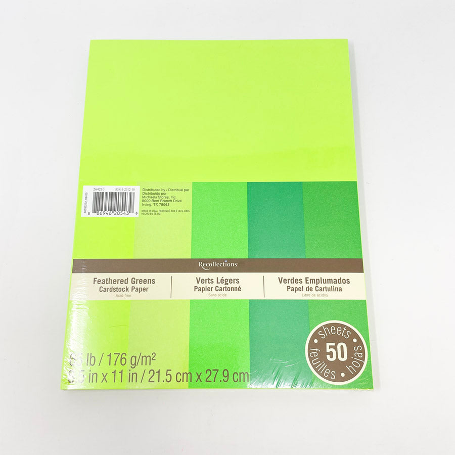 Feathered Greens 8.5 x 11 Cardstock