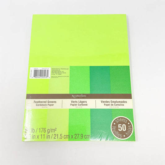 Feathered Greens 8.5 x 11 Cardstock