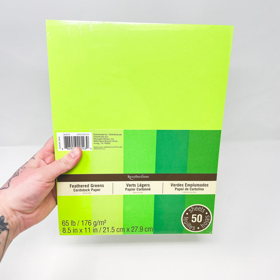 Feathered Greens 8.5 x 11 Cardstock