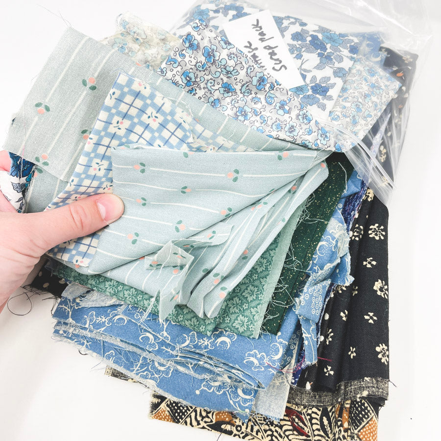 Blue to Black – Vintage Fabric Scrap Pack