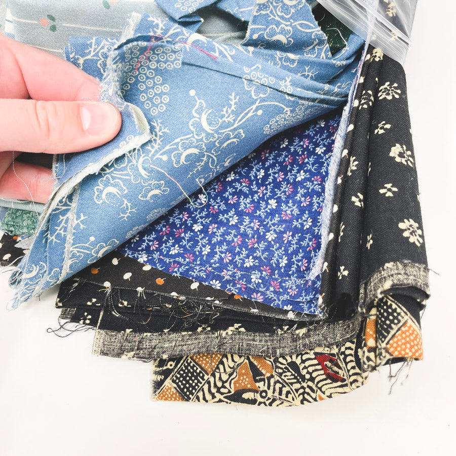Blue to Black – Vintage Fabric Scrap Pack