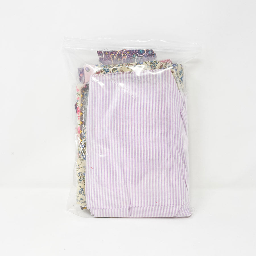 Floral with Stripe – Vintage Fabric Scrap Pack