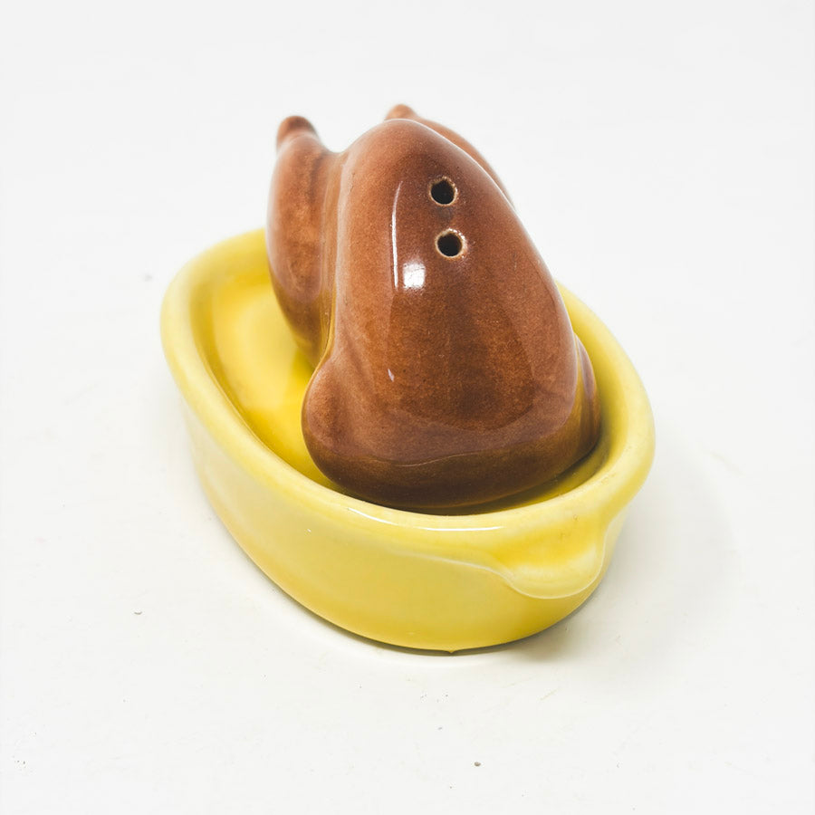 Vintage Roast Turkey on Dish Salt & Pepper Shaker Set