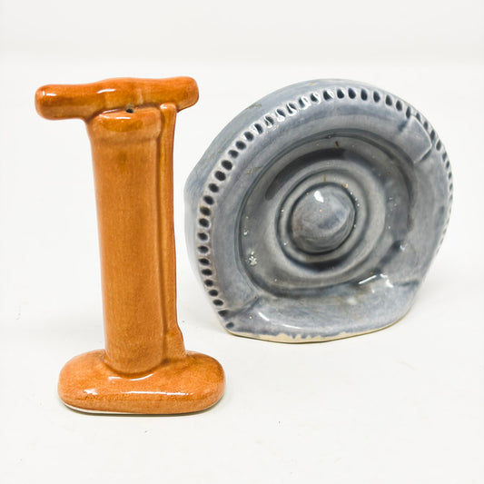 Vintage Flat Tire and Pump Salt & Pepper Shaker Set
