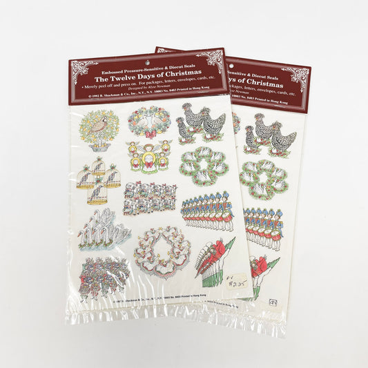 The Twelve Days of Christmas Peel and Press Seals