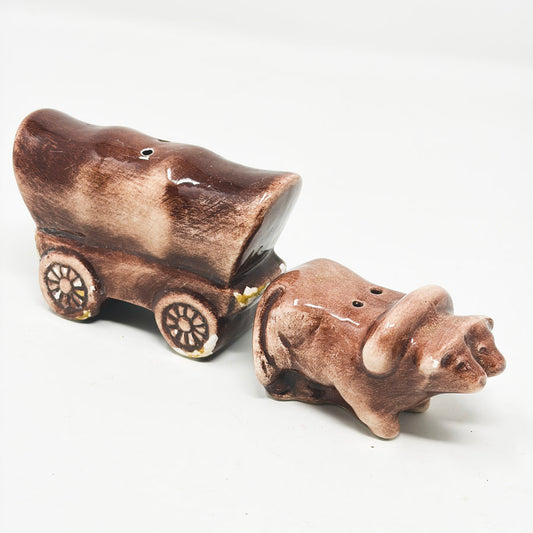 Vintage Ox Wagon Salt & Pepper Shaker Set