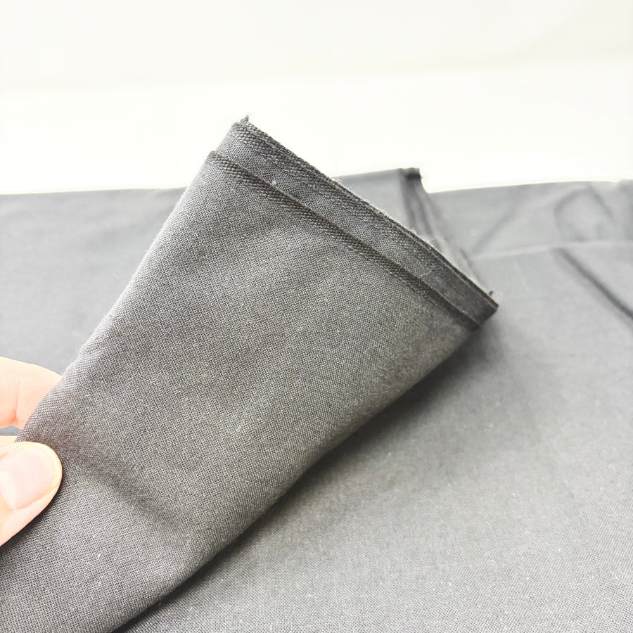 Appx 3 Yds Black Stiff Cotton Fabric