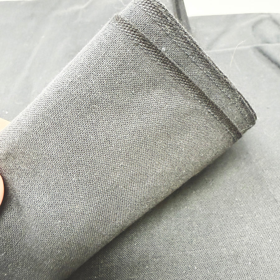 Appx 3 Yds Black Stiff Cotton Fabric