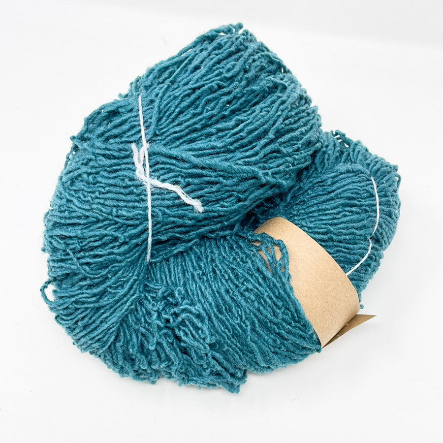 Medium Weight Hand Spun Single-Ply Aqua Blue Yarn