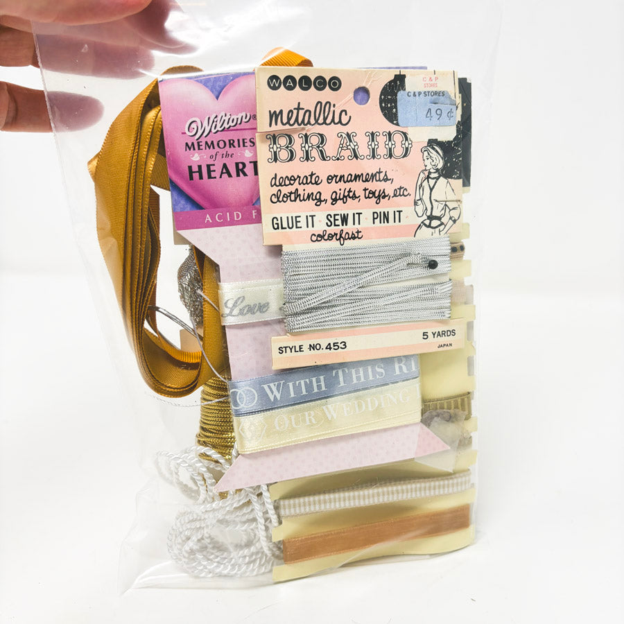 Silver & Gold RIbbon & Trim Remnants Bundle