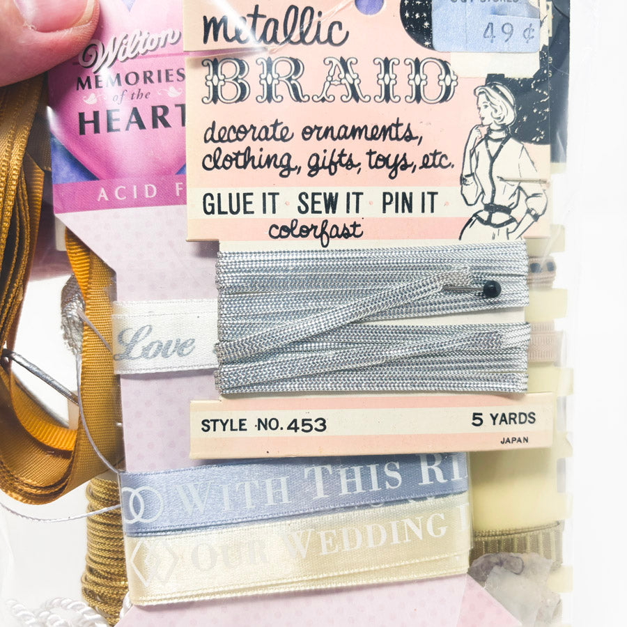 Silver & Gold RIbbon & Trim Remnants Bundle